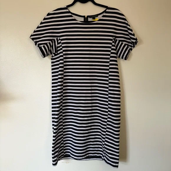 J. Crew Black and White Striped Midi Dress Size Small - Picture 1 of 13